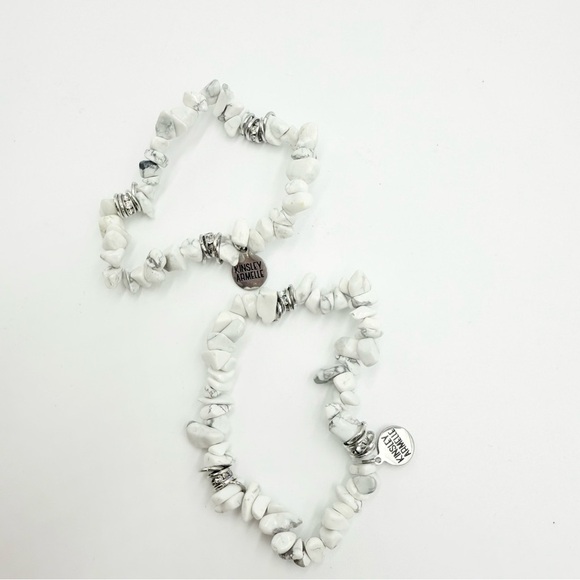 Kinsley Armelle HOWLITE SILVER PEPPER Bracelet Two Sets - Picture 5 of 5